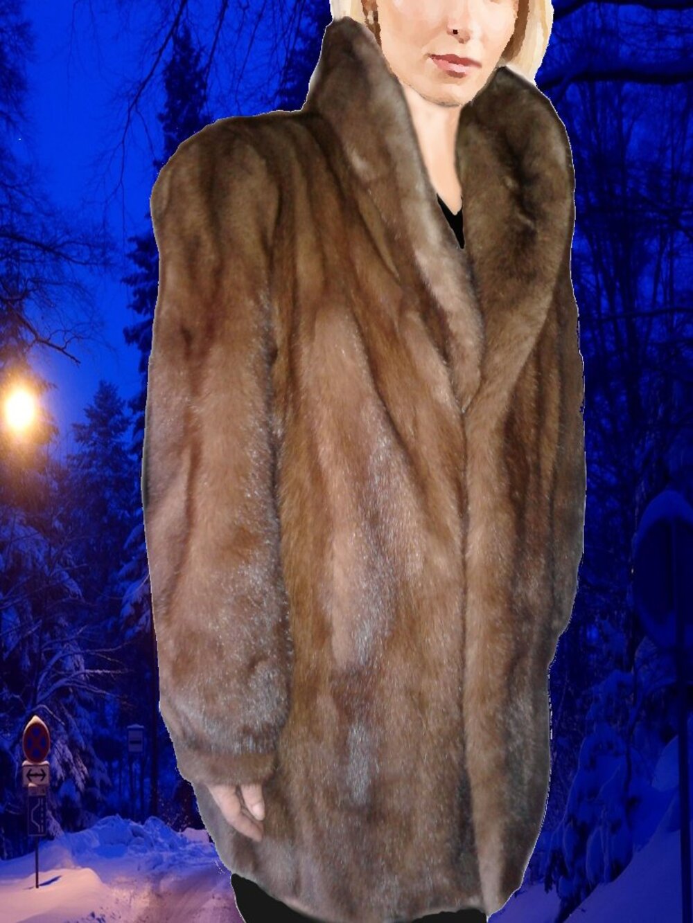 Pappas Genuine Mink Fur Coat